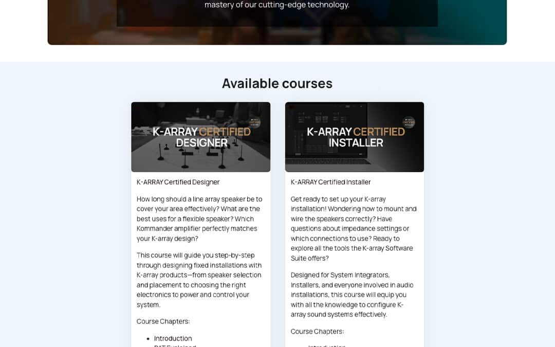 K-array _ K-academy Audiotechnik Weiterbildung
